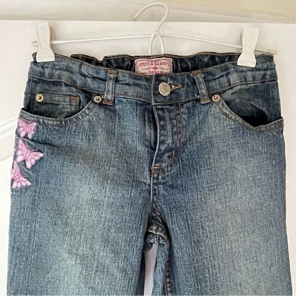 Steve & Barry’s Denim Girls Flare Jeans with Butterfly Applications Size 10 R - Picture 4 of 16